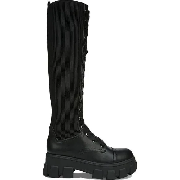 Circus by Sam Edelman Womens Dinah Black Combat & Lace-up Boots Shoes NWT - Picture 2 of 4